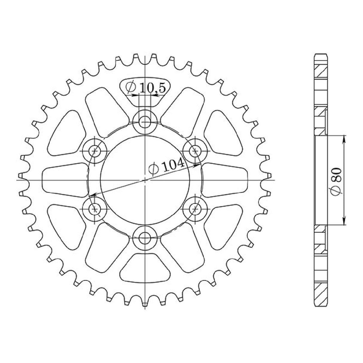 Corona in acciaio 41 denti 525 KAWASAKI ZX9R Ninja (ZX900B/C/E) 900 CC 02/03