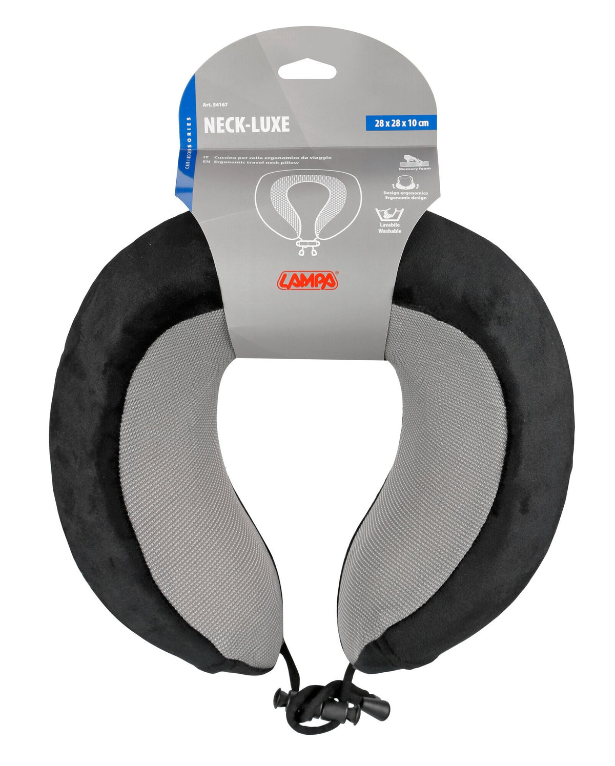 Lampa Neck-Luxe, cuscino per collo ergonomico da viaggio - Nero 54167