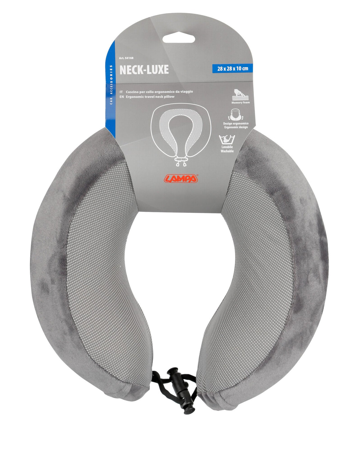 Lampa Neck-Luxe, cuscino per collo ergonomico da viaggio - Grigio 54168