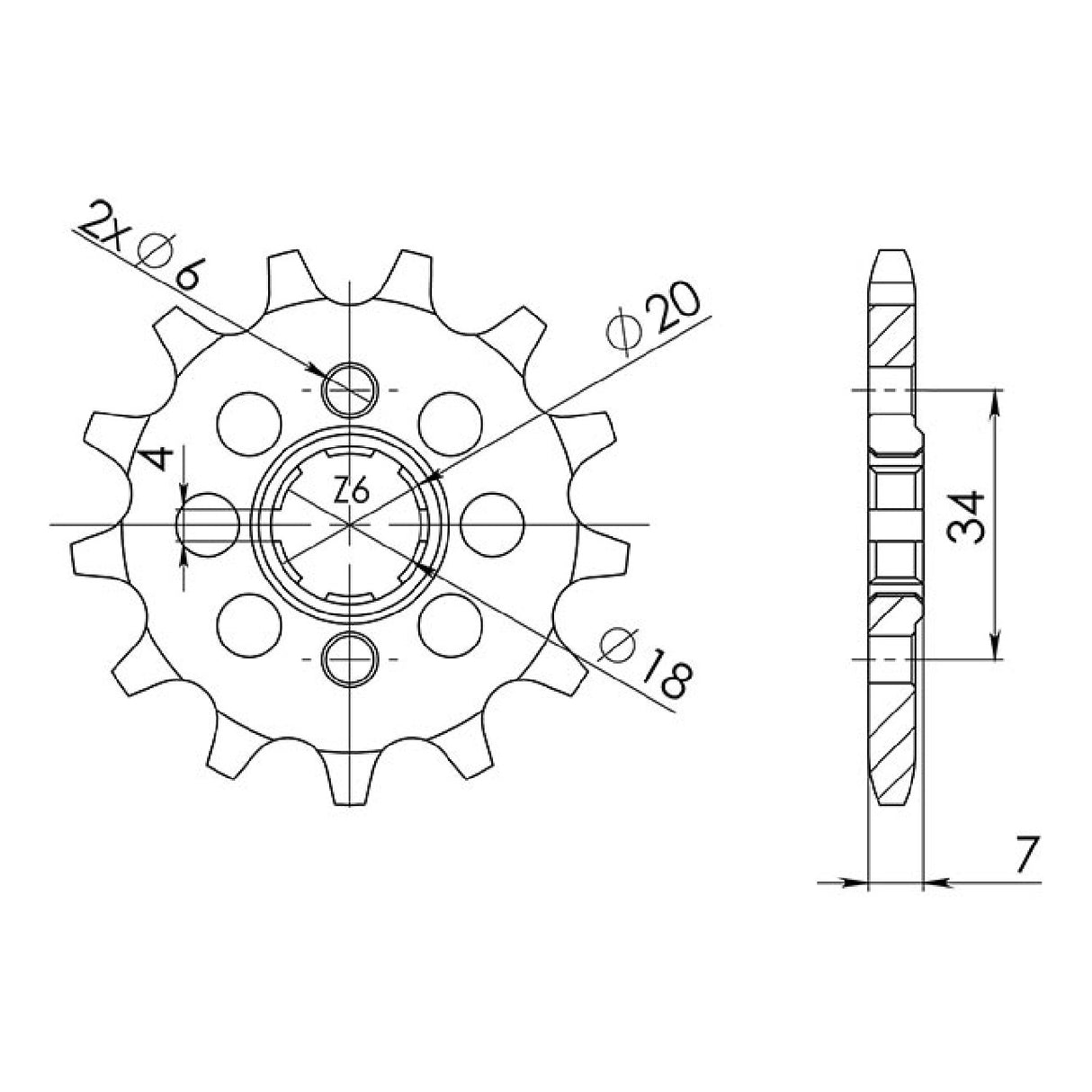 Pignone in acciaio 13 denti 520 HONDA Ca Rebel (Jc24) (Jc26) FRANCE 125 95/00