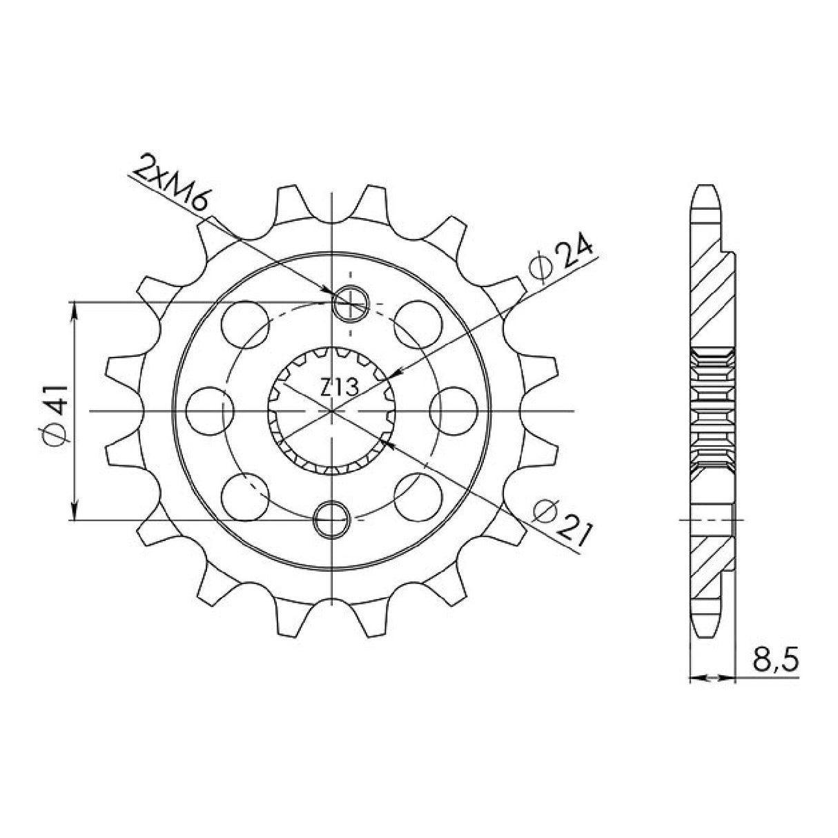 Pignone in acciaio 15 denti 520 HONDA TRX EX SPORTRAX (EXY/EX8) 400 CC 99/03