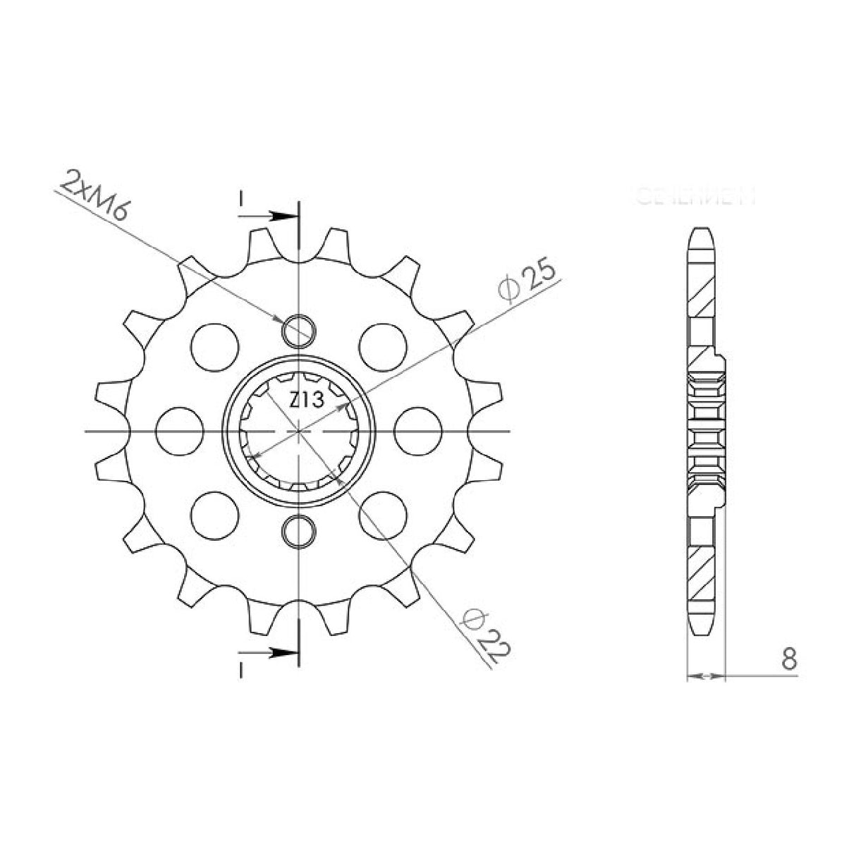 Steel sprocket 15 teeth pitch 520 HONDA XL R 400 CC 81