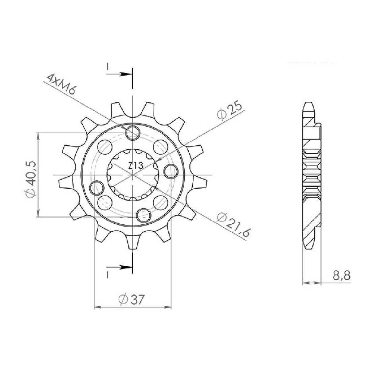 Pignone in acciaio 15 denti passo 520 HONDA XR L (RD062) 650 CC 00/17