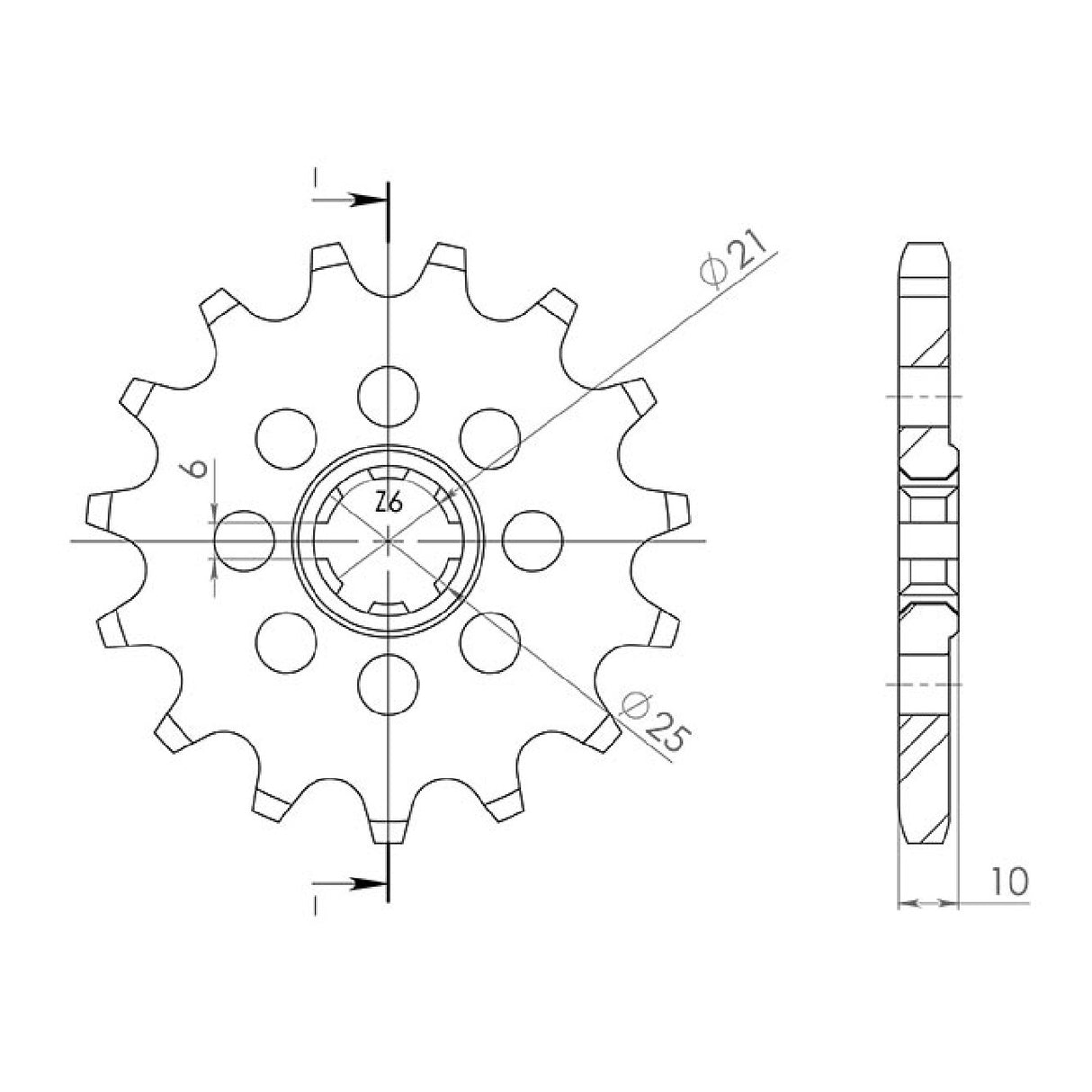 Stahlkettenrad, 15 Zähne, Teilung 630, HONDA CB F2 Super Sport 750 cm³, 77