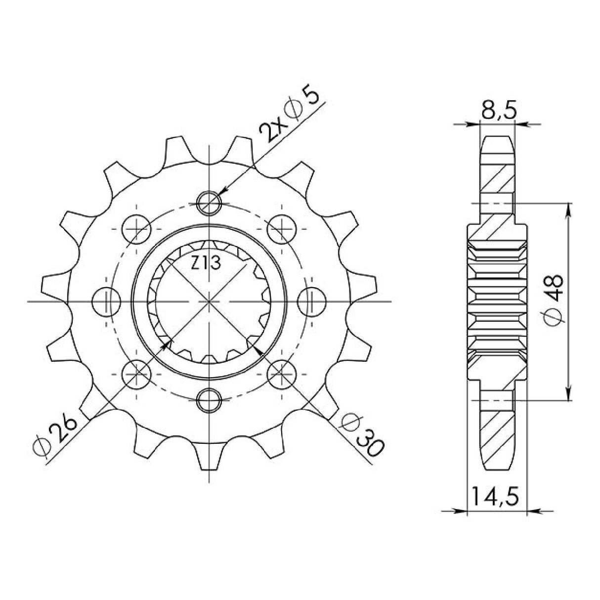 Pignone in acciaio 17 denti 530 HONDA VF F Interceptor (RC15) 750 CC 83/84