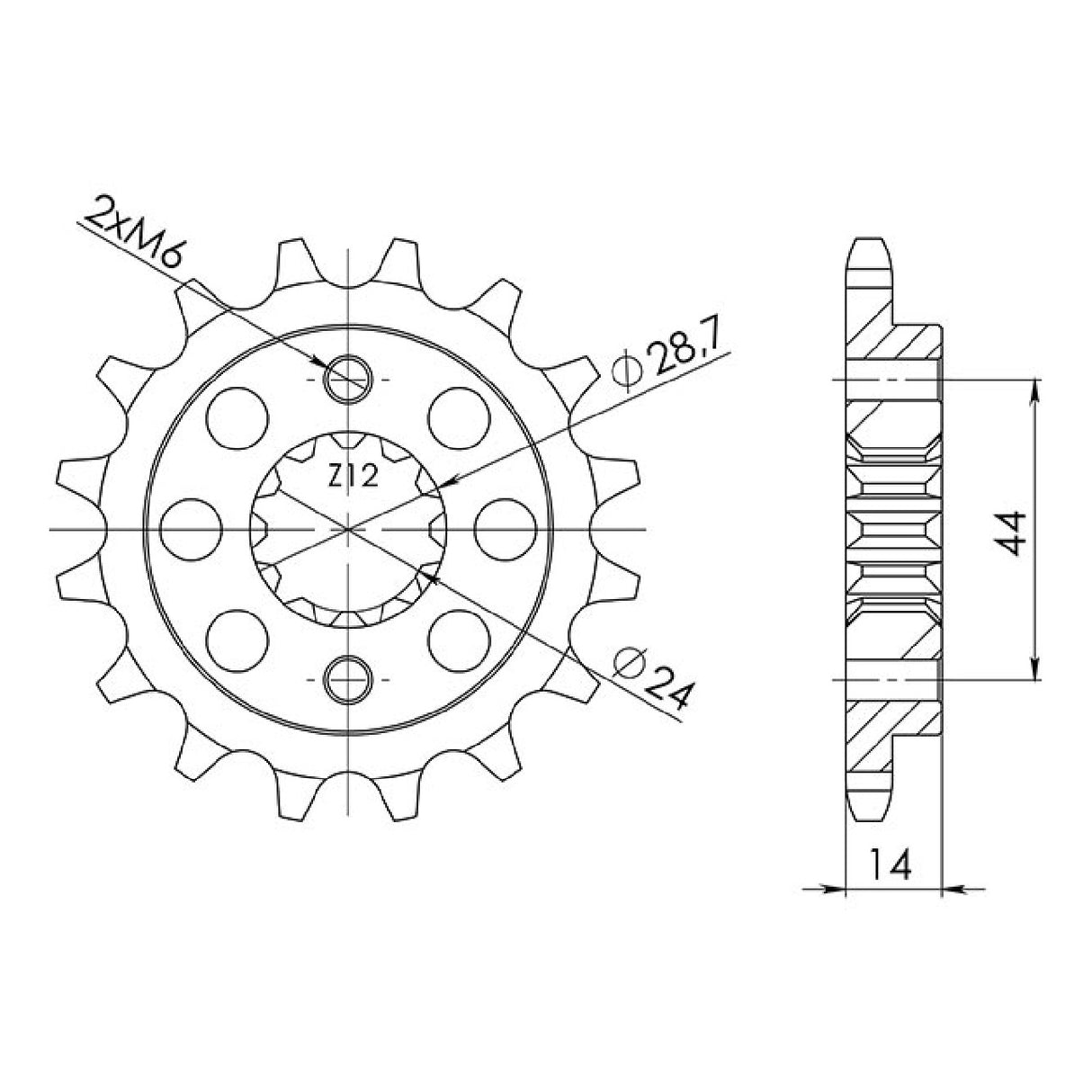 Pignone in acciaio 16 denti 525 HONDA XRV Africa Twin (RD04/RD07) 750 90/92