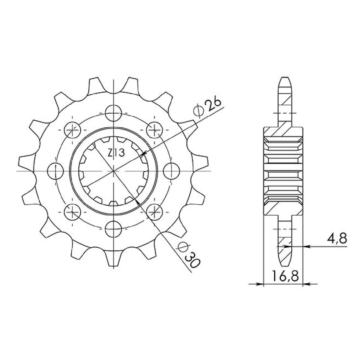 Pignone in acciaio 15 denti passo 520 HONDA CB F (RC47) 650 CC 14/16