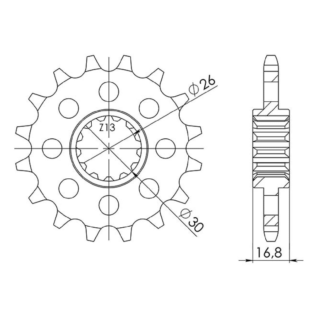 Pignone in acciaio 15 denti passo 525 HONDA CB F (RC47) 650 CC 14/16