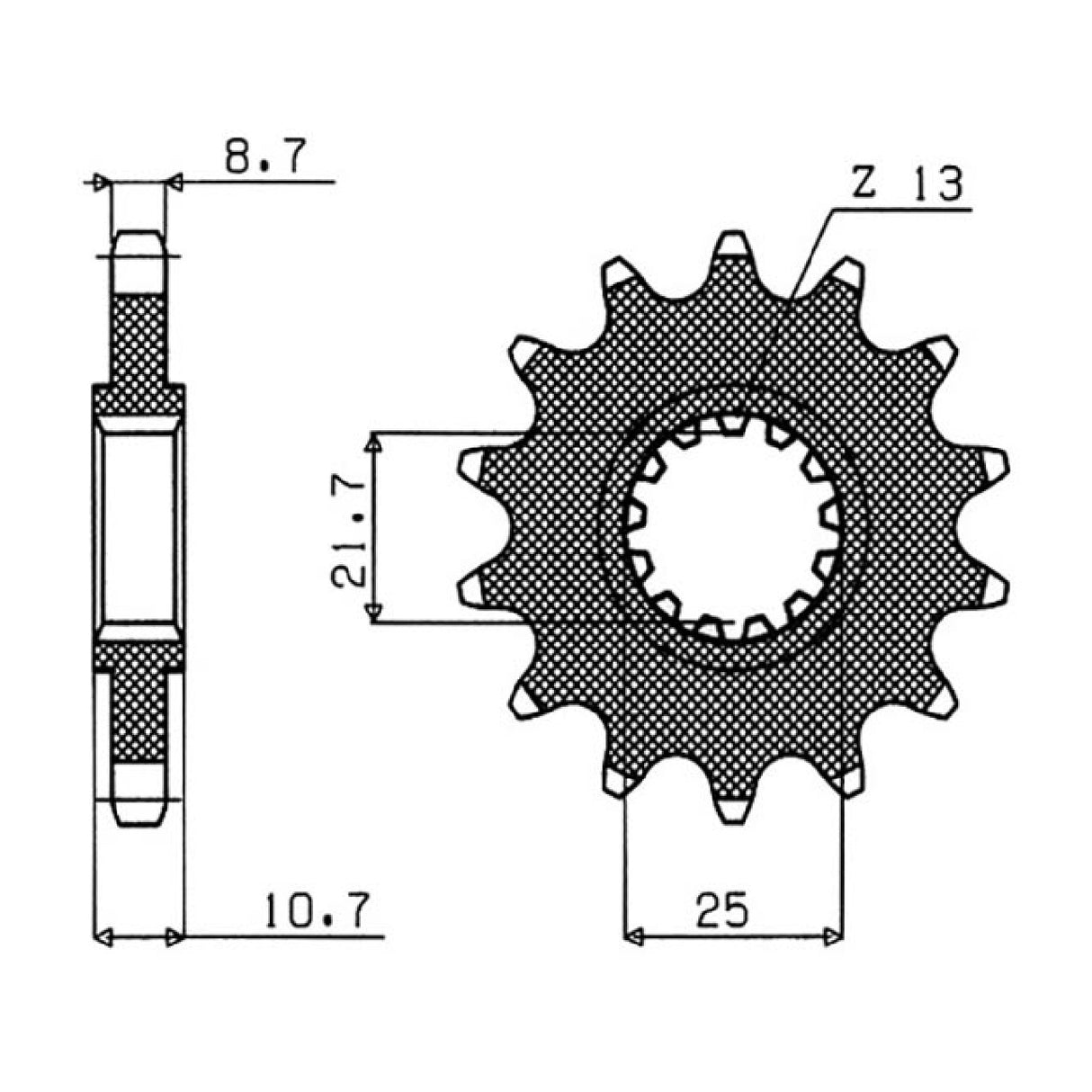 15-tooth steel sprocket, pitch 532