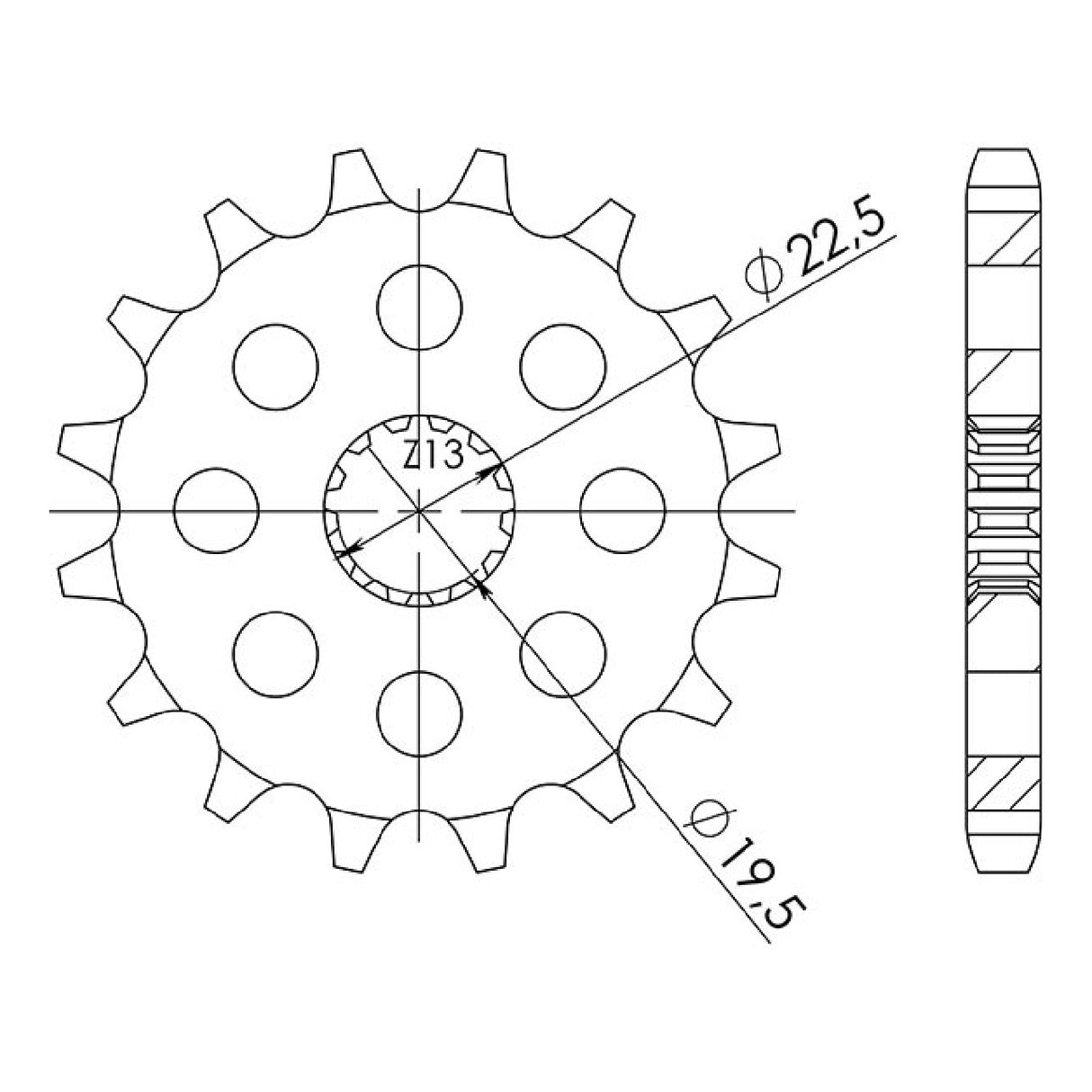 Pignone in acciaio 15 denti passo 530 SUZUKI GSX F (X/Z/D) 400 CC 81/83