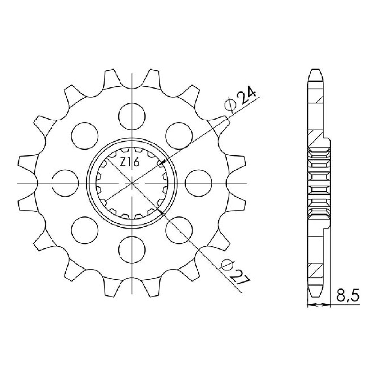 Pignone in acciaio 17 denti passo 520 SUZUKI GSX R (K9/L0) 1000 CC 09/10