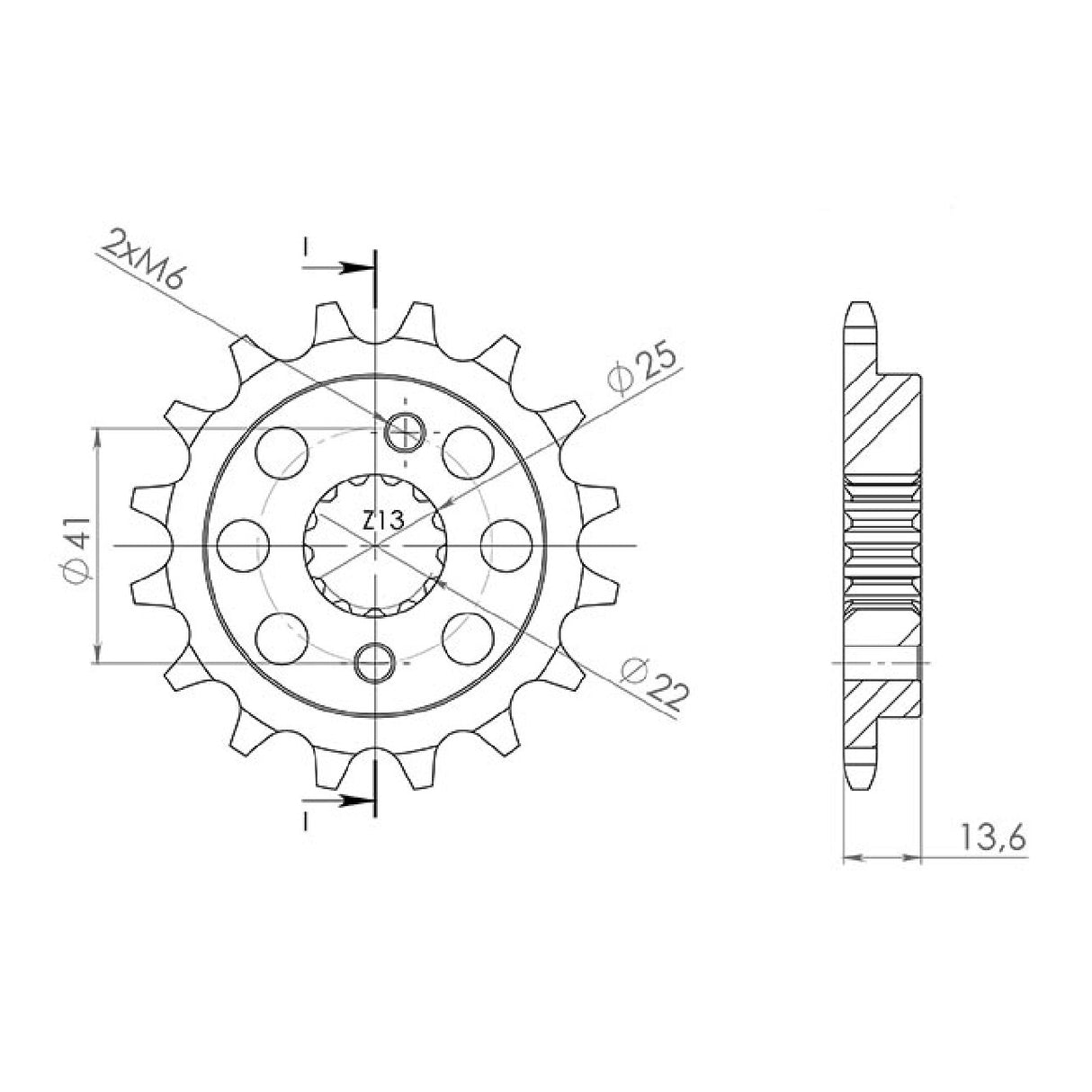 14-zahniges Stahlkettenrad, Teilung 520 542450914