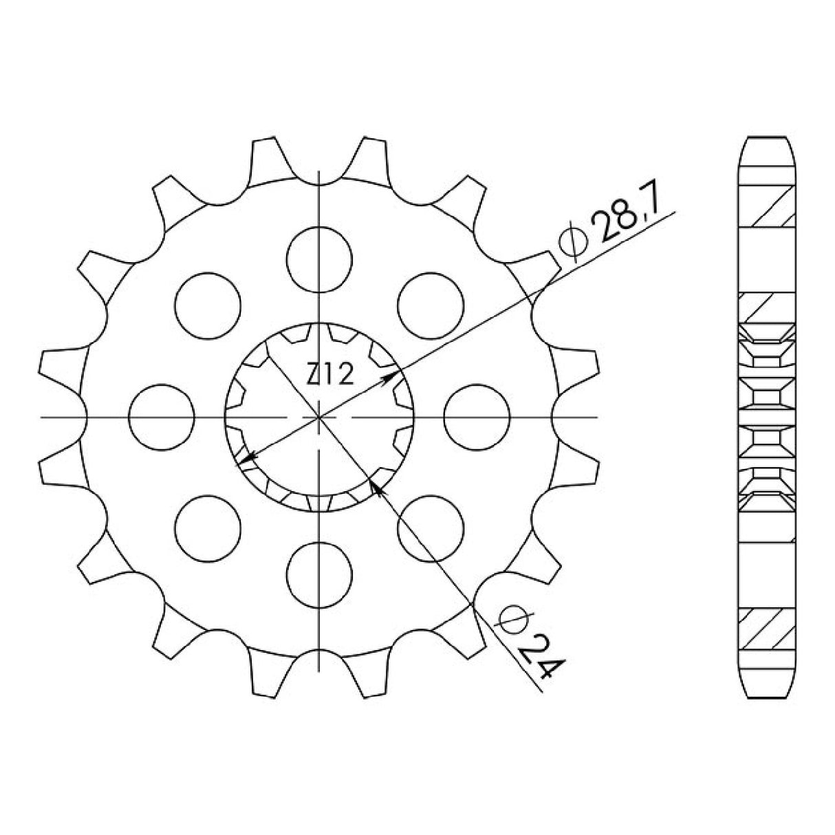 Steel sprocket 18 teeth pitch 530 KAWASAKI ZX12R Ninja 1200 CC 00/06