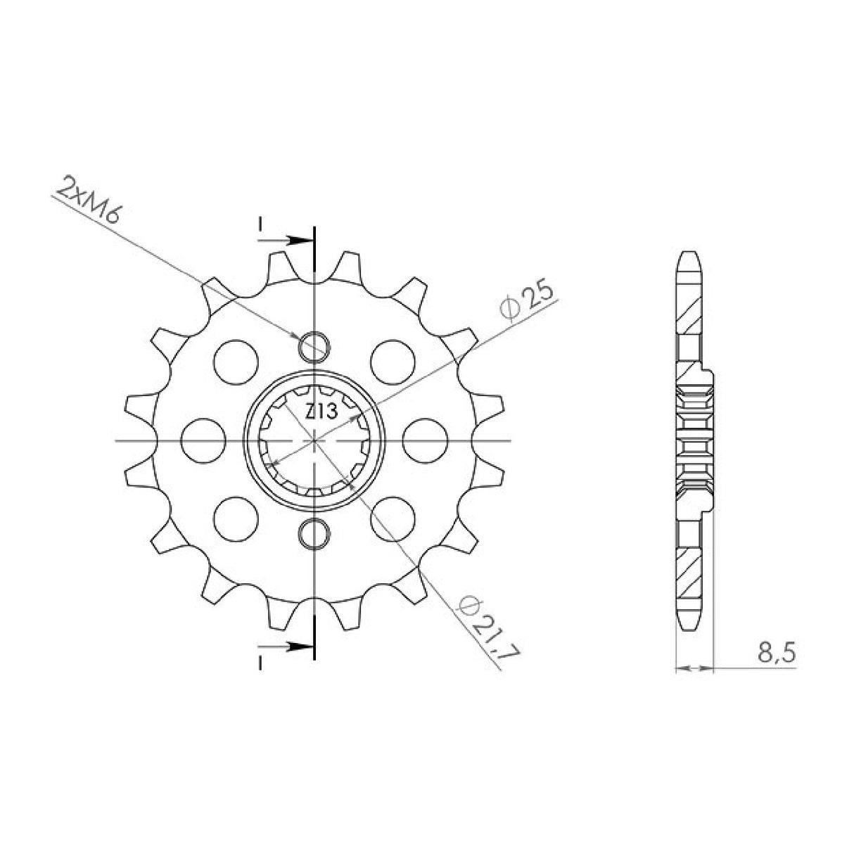 Pignone in acciaio 15 denti 630 KAWASAKI GPZ (ZX1100A1/A2/A3) 1100 CC 83/85