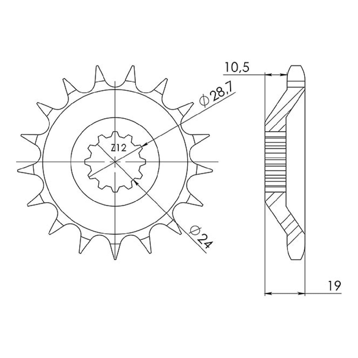Steel sprocket 17 teeth 530 KAWASAKI ZX10 Tomcat Ninja 1000 88/90