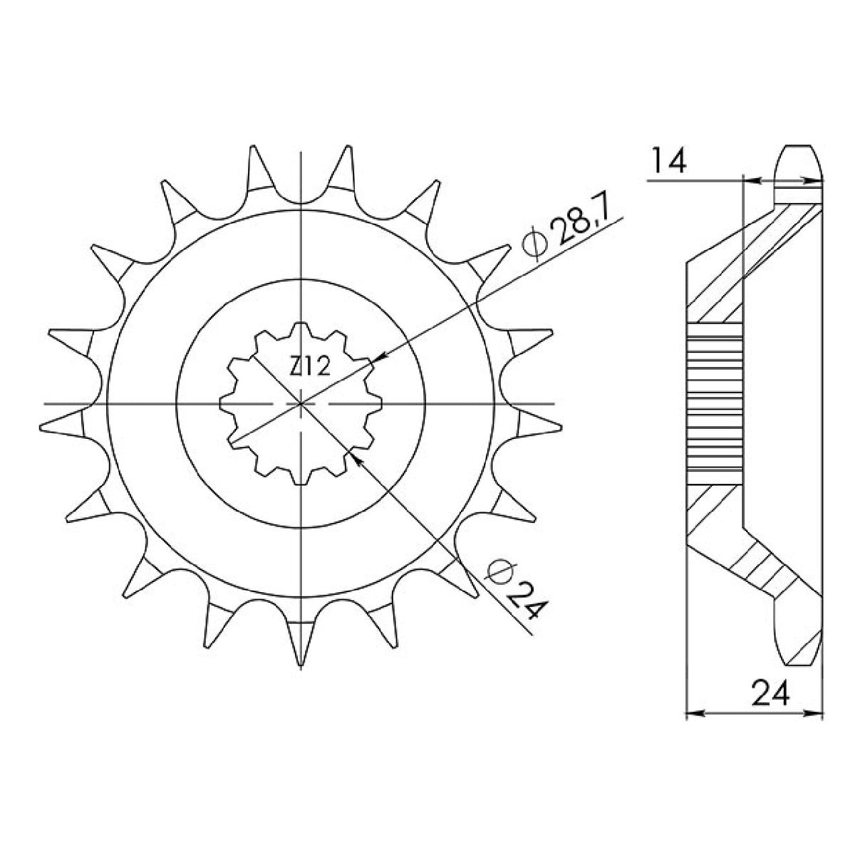 Steel sprocket 17 teeth 530 KAWASAKI ZZR Ninja/ZX11 (ZXT_C/D) 1100 90/92