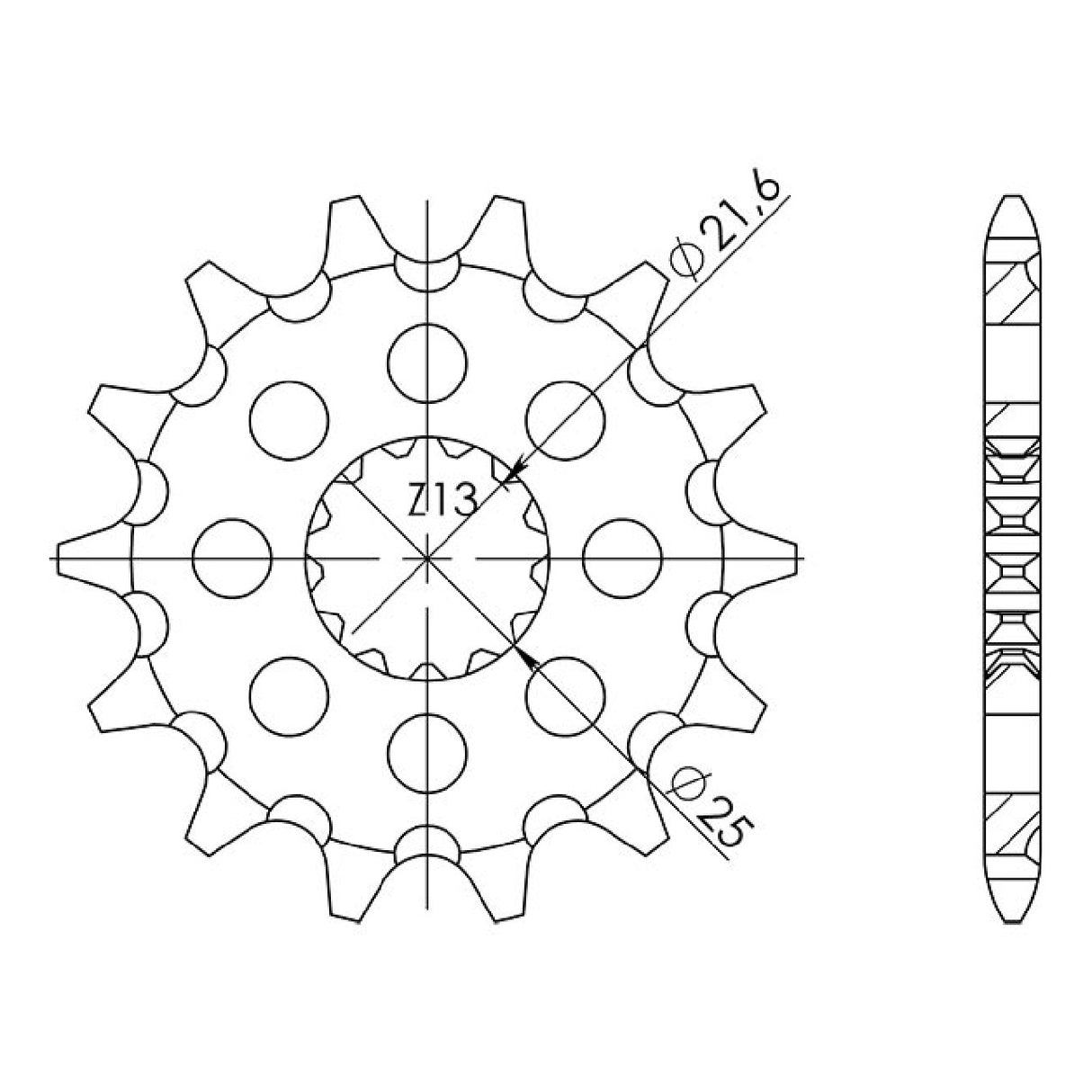 Pignone in acciaio 16 denti 520 SUZUKI GS E (GM51A) (2Cil.) 500 CC 89/93