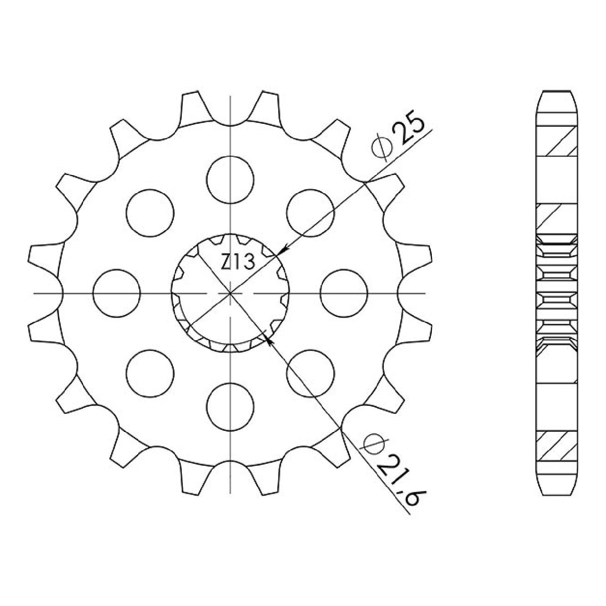 Pignone in acciaio 17 denti 525 KAWASAKI KLV (A1H>A2H) (JKBS1122) 1000 04/05