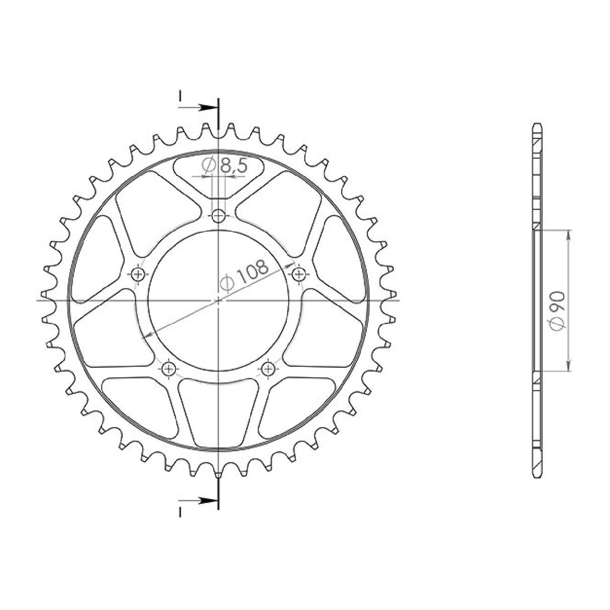 Stahlkrone, 43 Zähne, Teilung 520 MZ - MUZ Skorpion Replica 660 cm³ 95/99