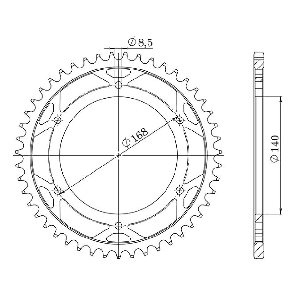 Corona in acciaio 41 denti 525 BMW F GS (K72) (MOZZO FORI  8,5) 650 CC 08