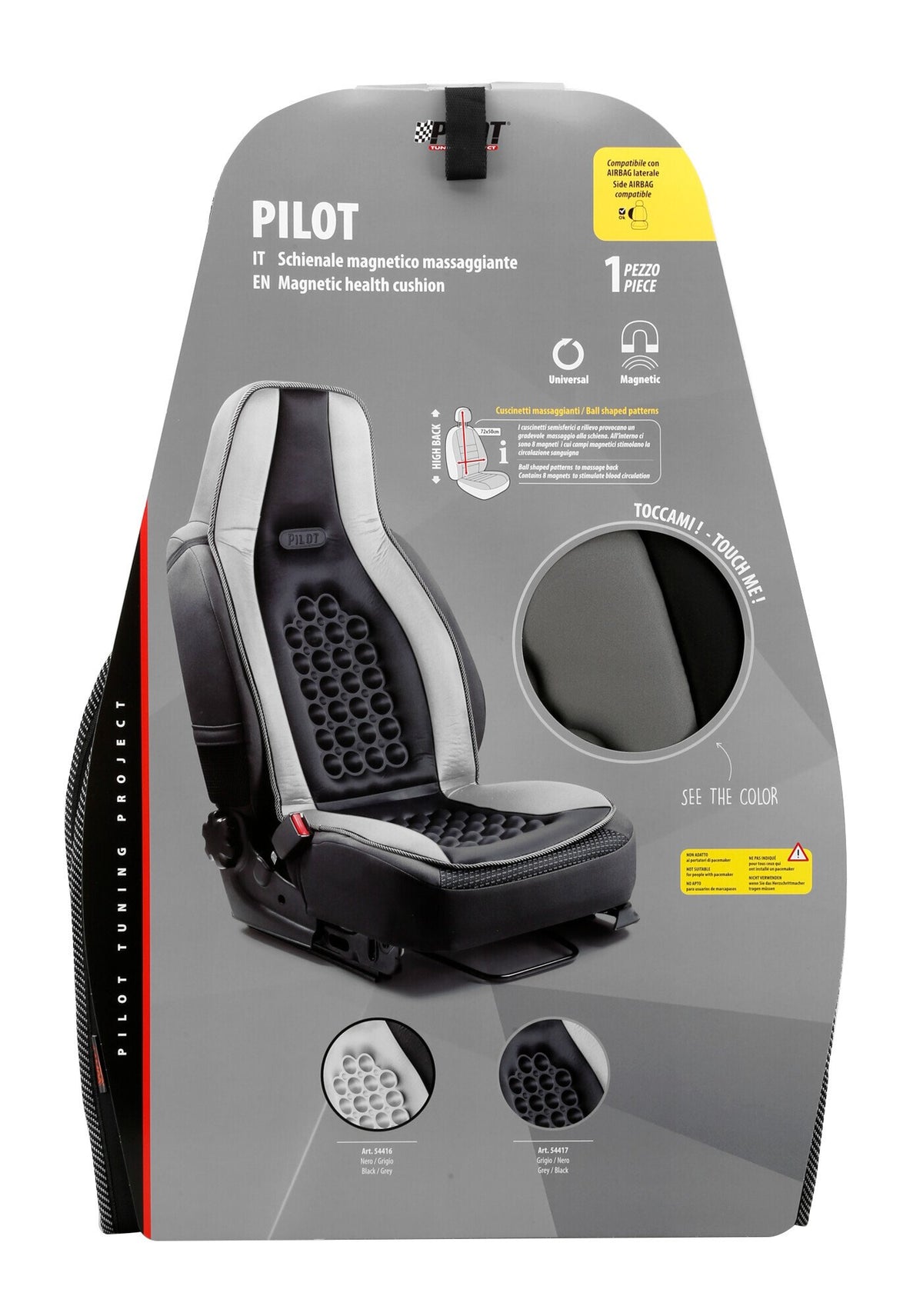 Pilot, schienale magnetico massaggiante - Nero/Grigio