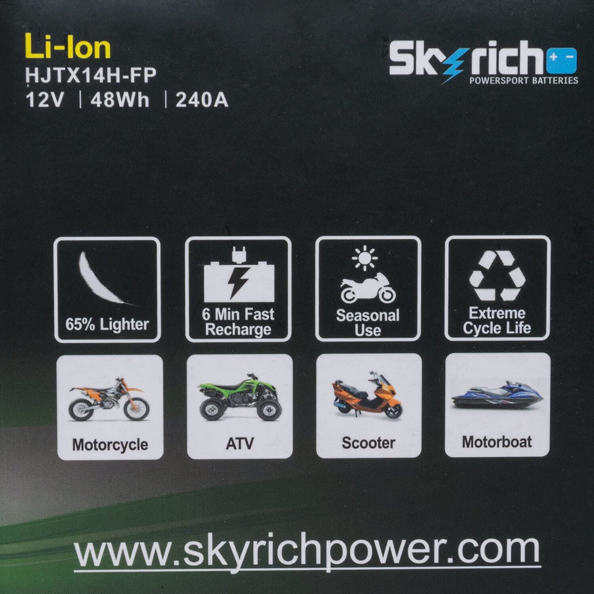 SKYRICH HJTX14H-FP-SI 12-Volt-Lithiumbatterie