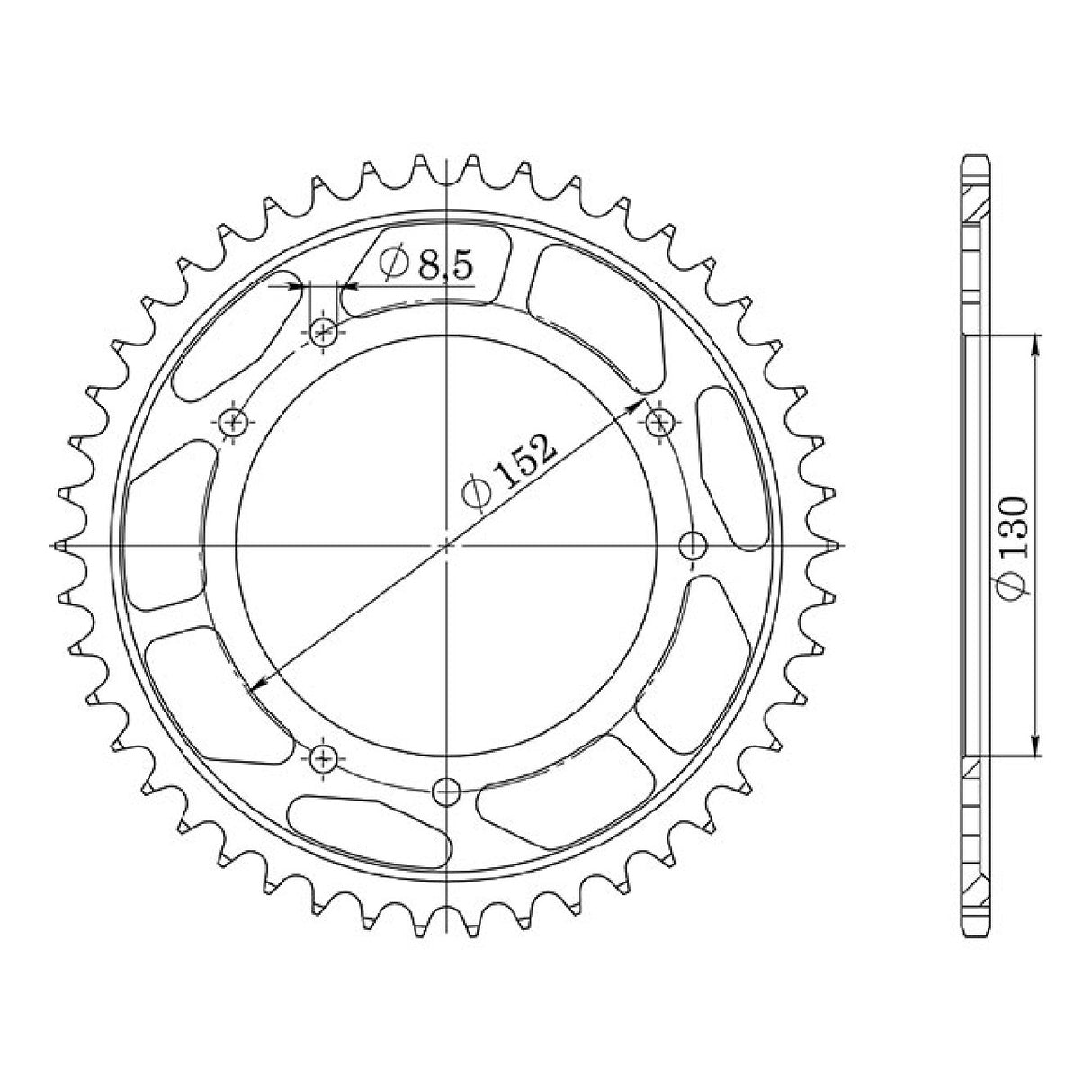 Corona in acciaio 46 denti passo 530 CAGIVA Elefant AC (6B) 750 CC 93/95