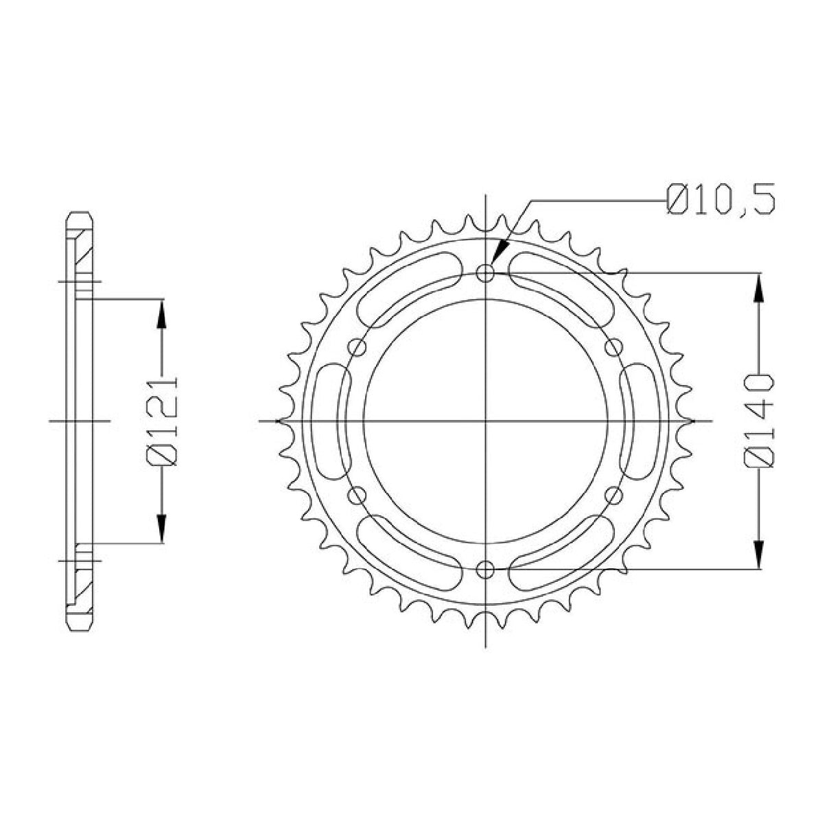 Corona de acero paso 40 dientes 530 CAGIVA Raptor / V Raptor 1000 CC 00/05