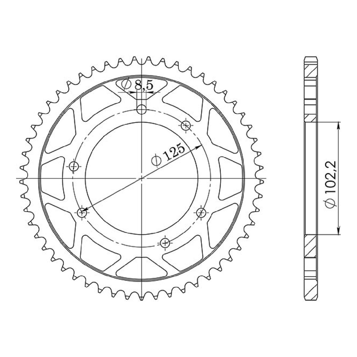 Corona in acciaio 53 denti 420 DERBI Senda R DRD E1 E1R (SDR1GB) 50 CC 02/03