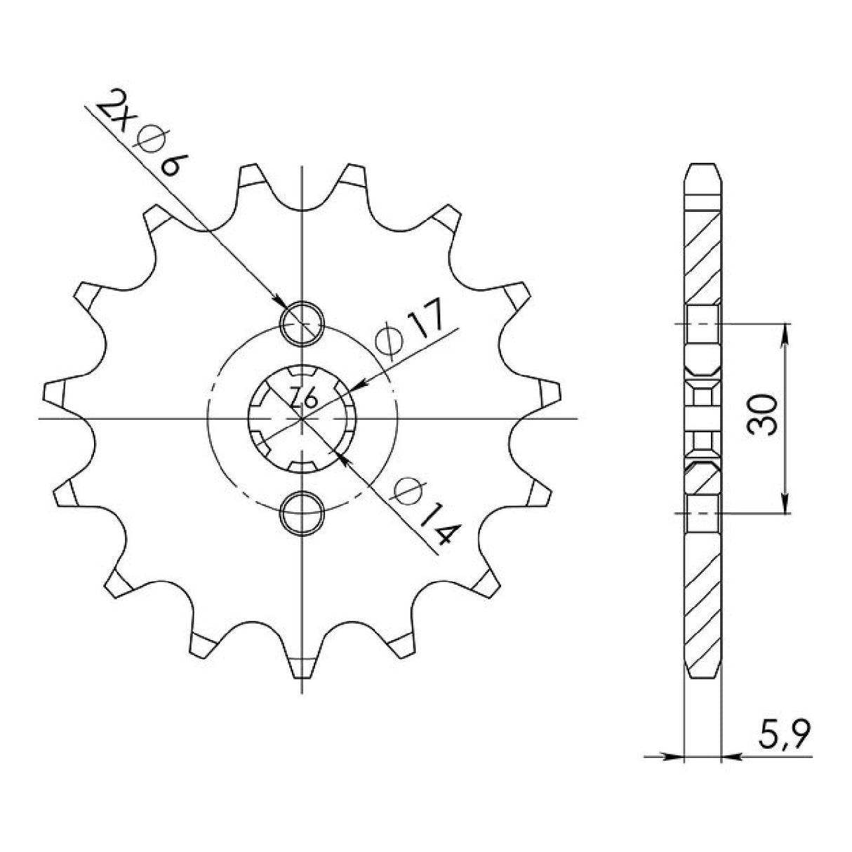 Pignone in acciaio 12 denti passo 420 DERBI Senda R 50 CC 01/02