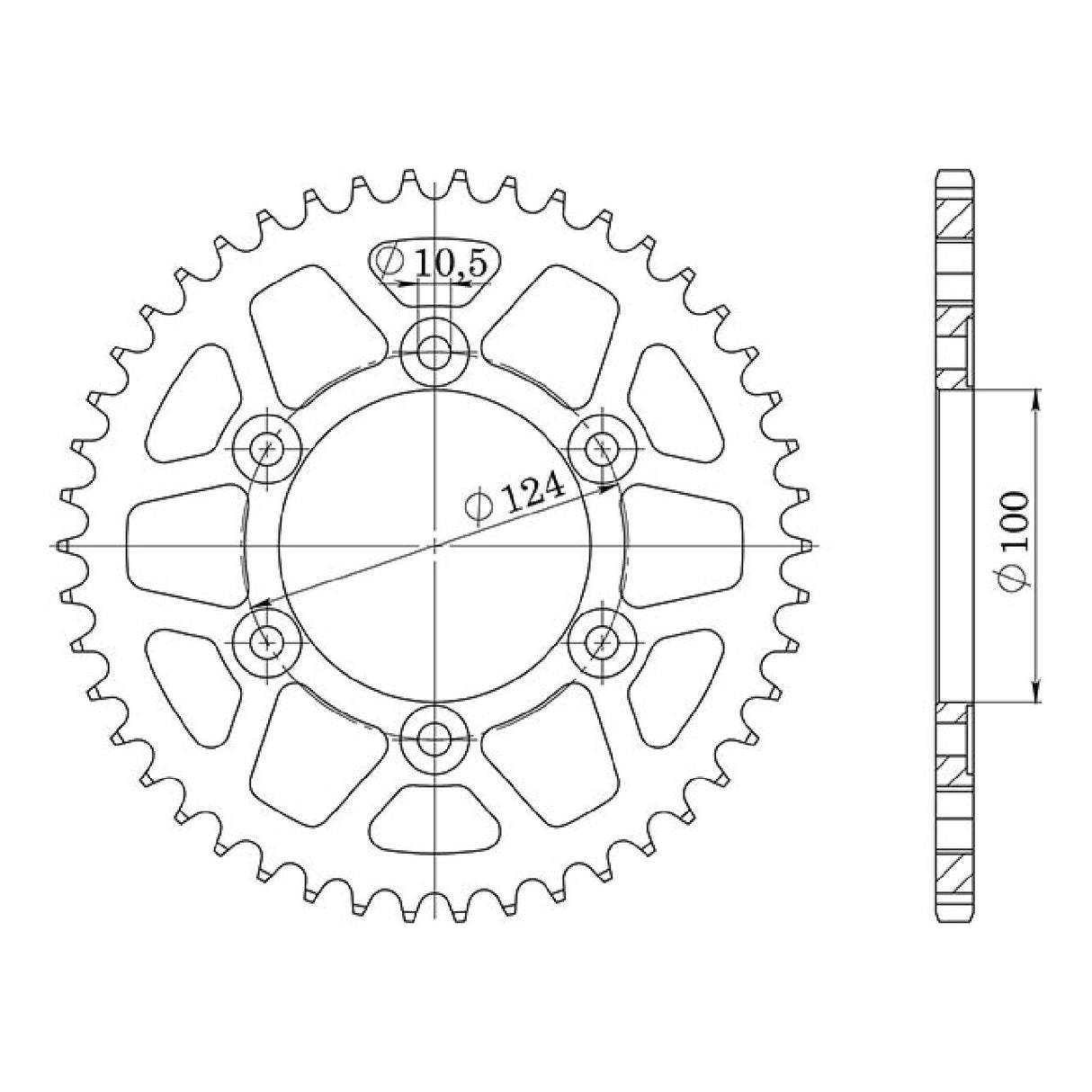 Corona in acciaio 36 denti passo 520 DUCATI Supersport (600S) 600 CC 94