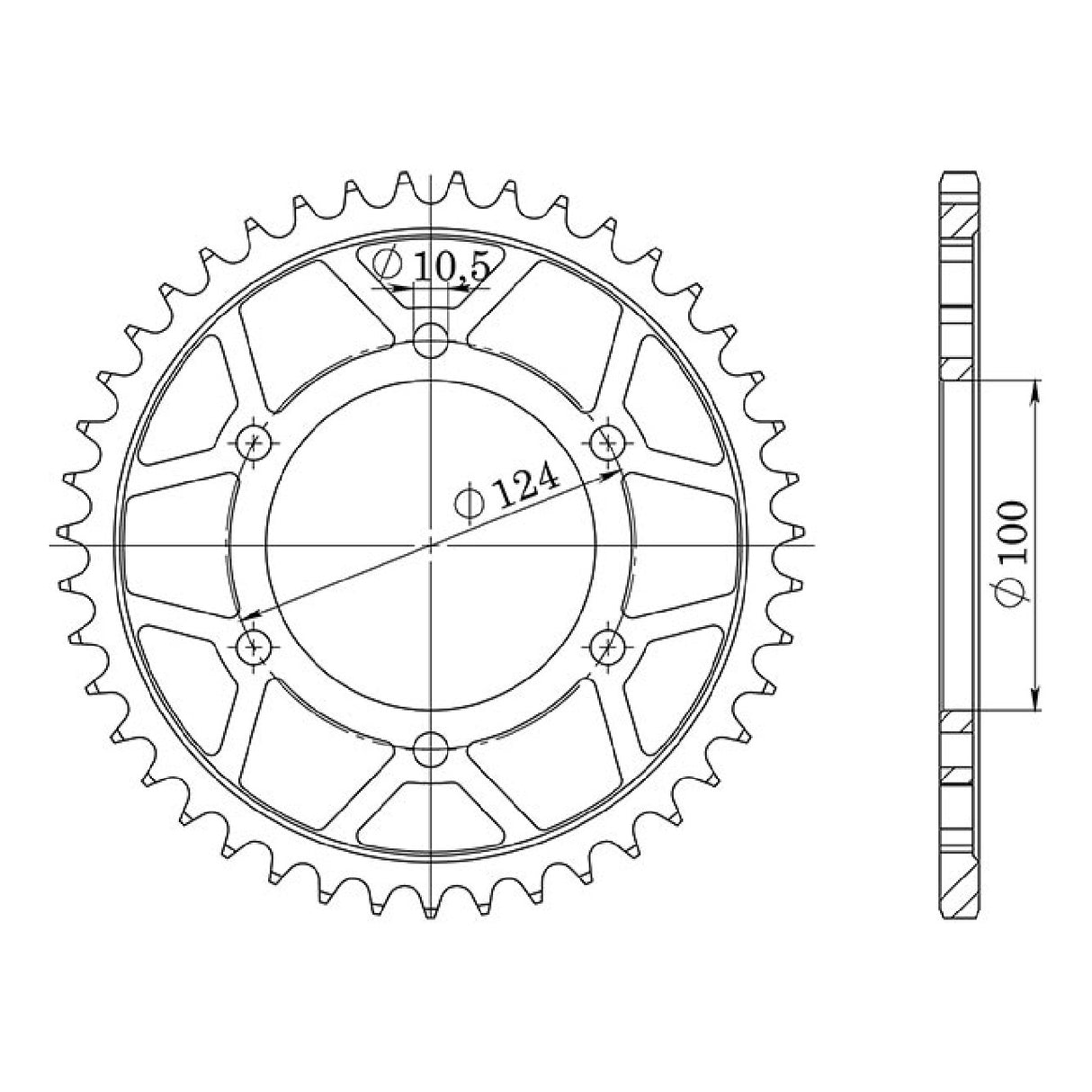 Corona in acciaio 37 denti passo 525 BENELLI Tre K Amazonas 1130 CC 07/11