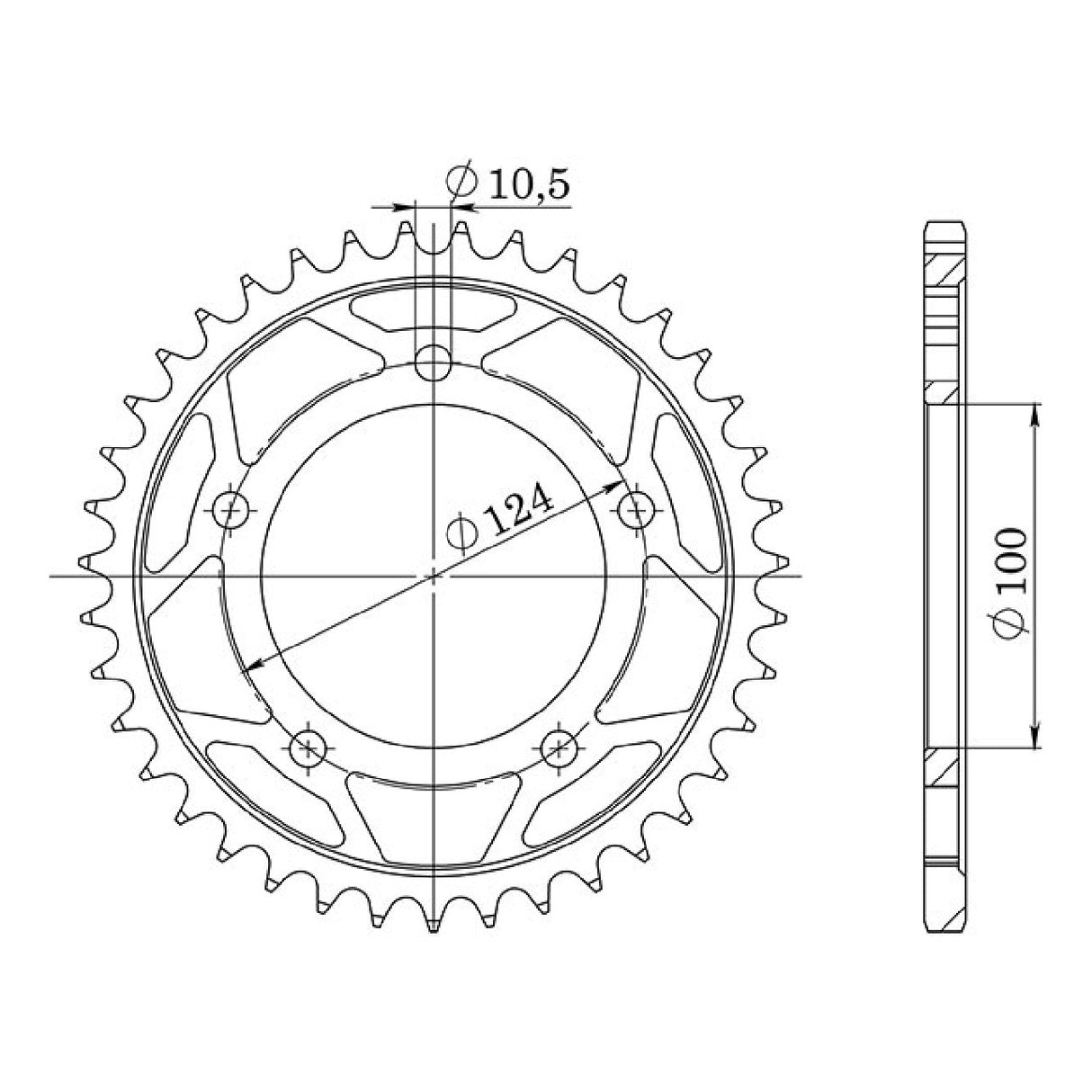 Corona in acciaio 36 denti passo 525 DUCATI 999 (H400AA/H400AE) 998 CC 03/06