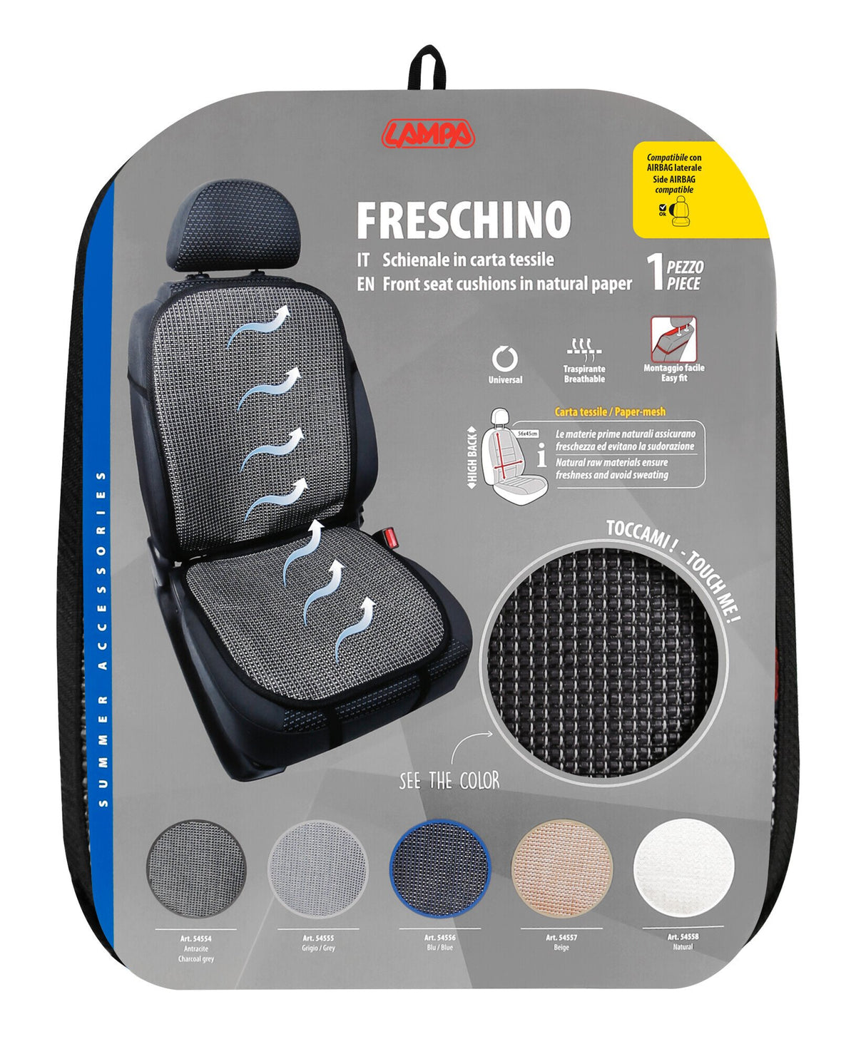 Lampa Freschino, schienale in carta tessile - Antracite 54554