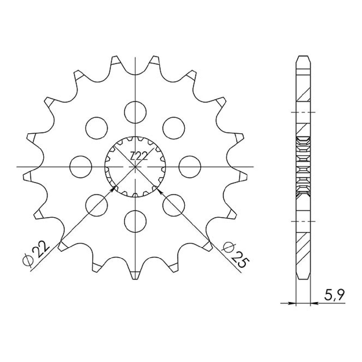 Steel sprocket 16 teeth pitch 520 APRILIA AF1 Europa 125 CC 90/91