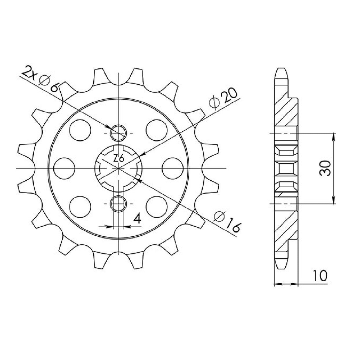 Steel sprocket 14 teeth pitch 520 HUSQVARNA CR 125 CC 95/97