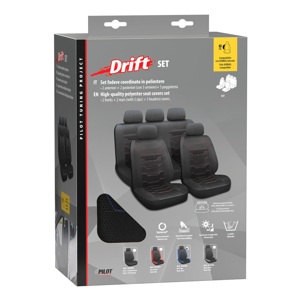 Drift, set fodere coordinate - Nero/Blu