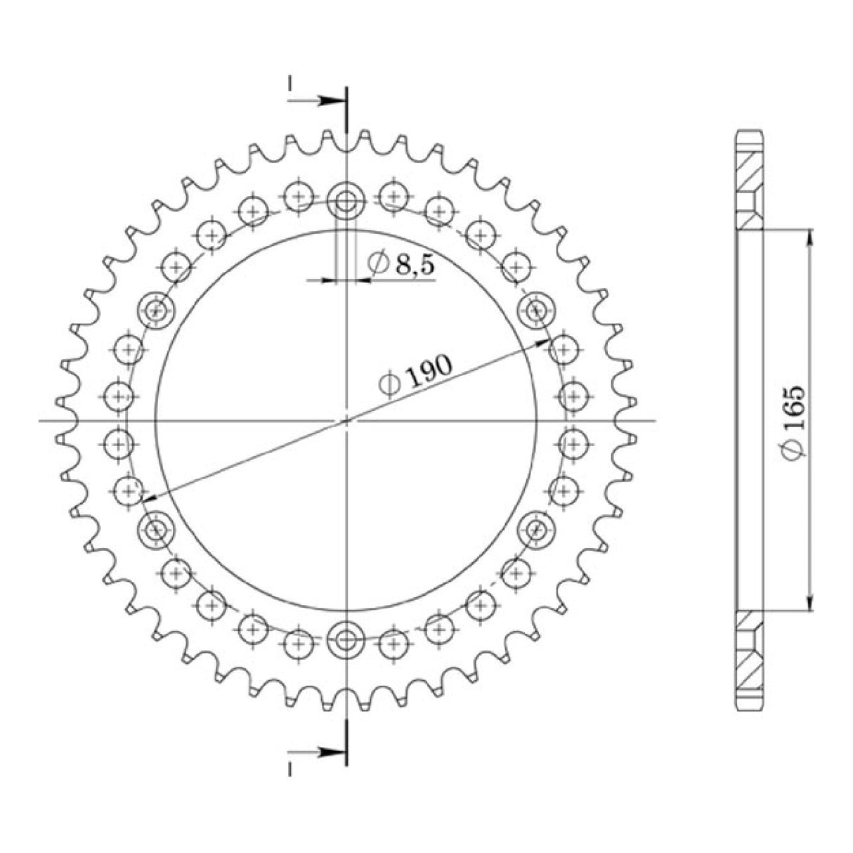 Corona in alluminio 50 denti passo 520 KTM GS 2T 125 CC 88