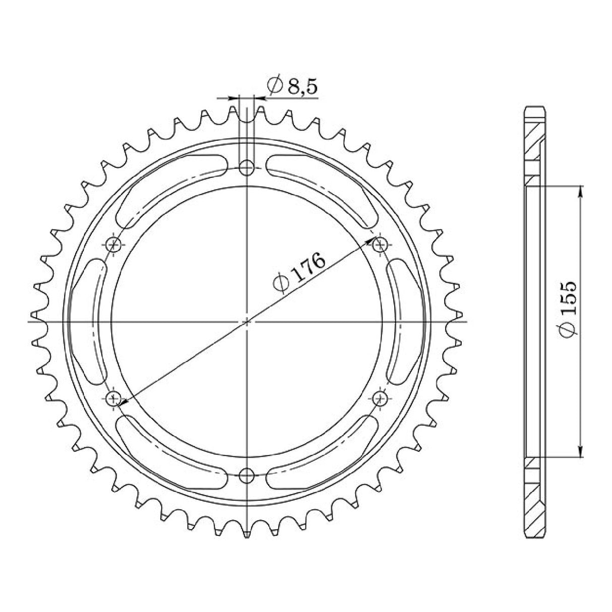 Corona in acciaio 42 denti 530 TRIUMPH Daytona IE Centennial 955 02