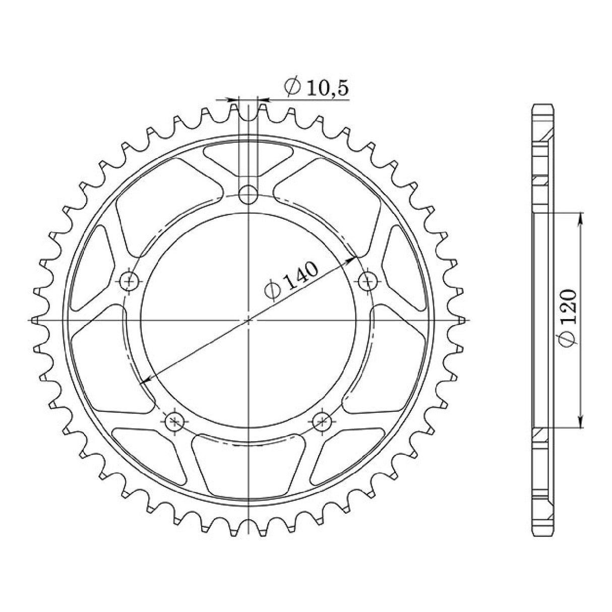 Corona in acciaio 42 denti passo 530 SUZUKI GSX R (K1/K2) 1000 CC 01/02