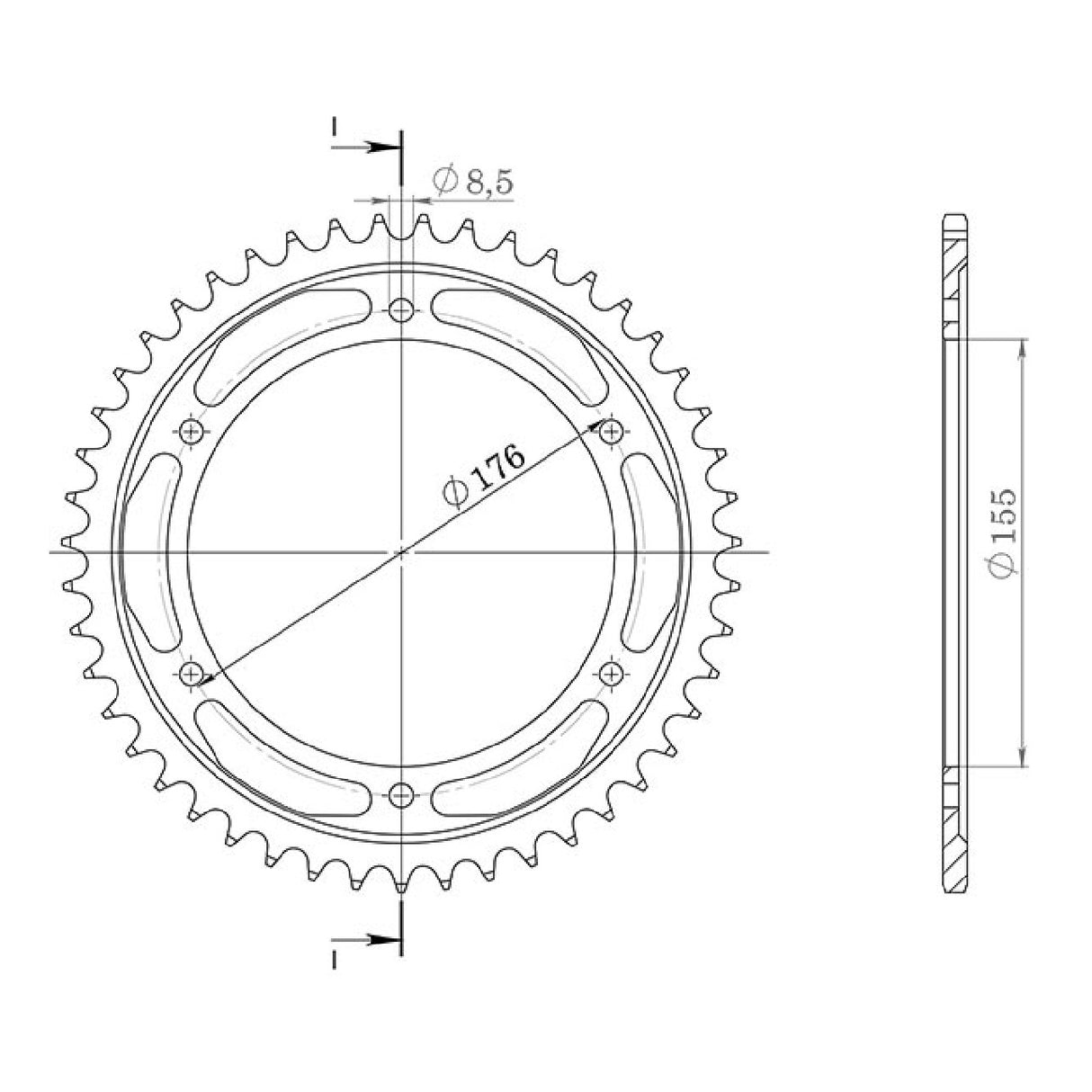 Corona in alluminio 43 denti 530 TRIUMPH Speed Triple (T509) 885 CC 97/99