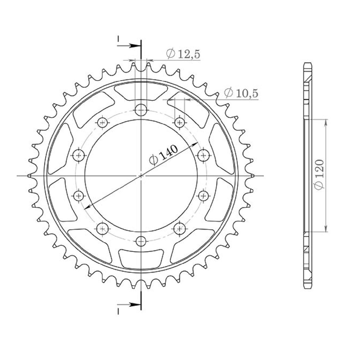 Aluminiumkrone, 43 Zähne, Teilung 530, SUZUKI GSX R (K7/K8) 1000 cm³ 07/08