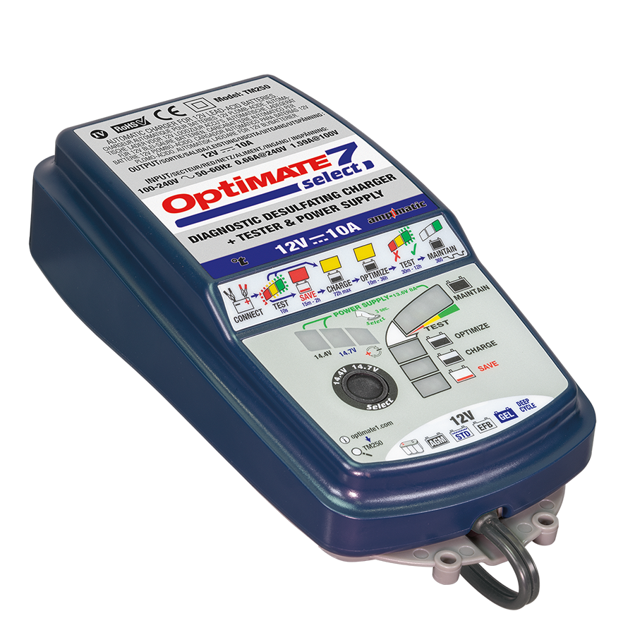 Cargador de batería para motocicleta y scooter Tecmate OPTIMATE 7 Select