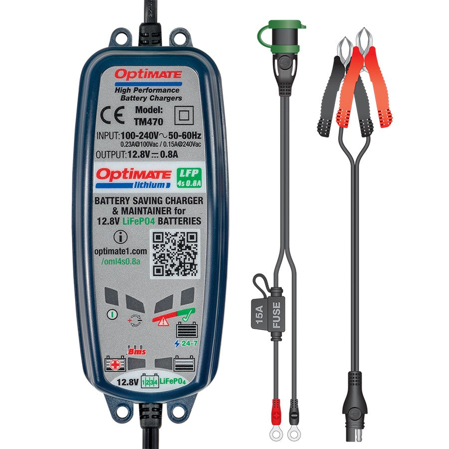 OPTIMATE Lithium 4S 0,8 Ampere Tecmate Motorrad- und Rollerbatterieladegerät