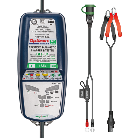 Caricabatterie moto scooter OPTIMATE Lithium 4S 6 Ampere Tecmate TM-390 - AmerigoStore