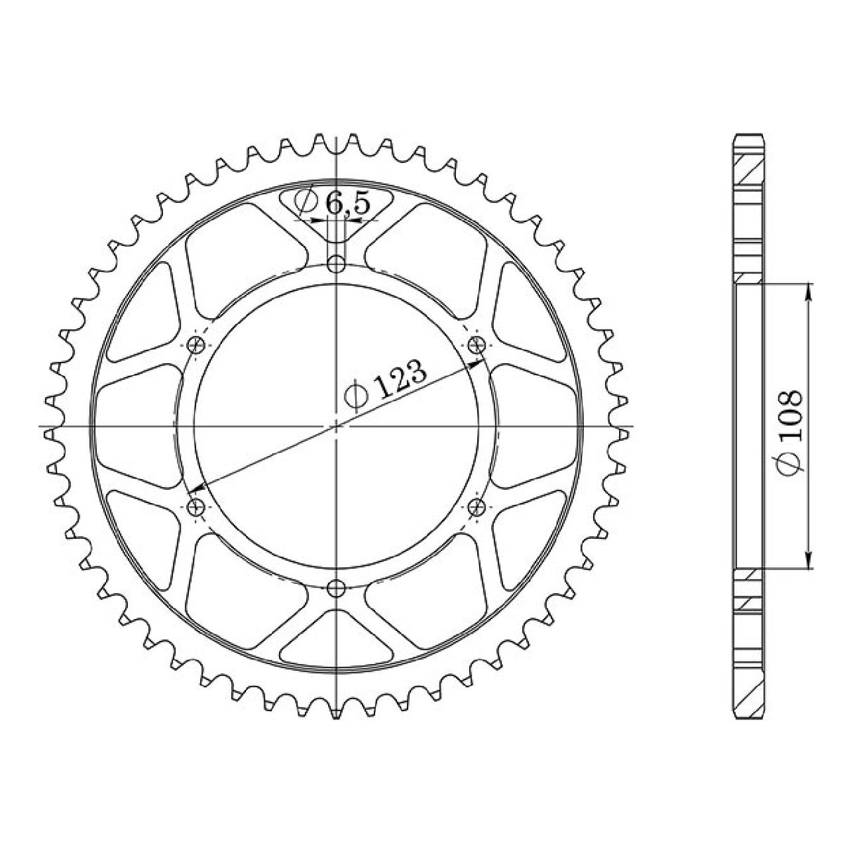 Corona in acciaio 52 denti passo 420 549211452