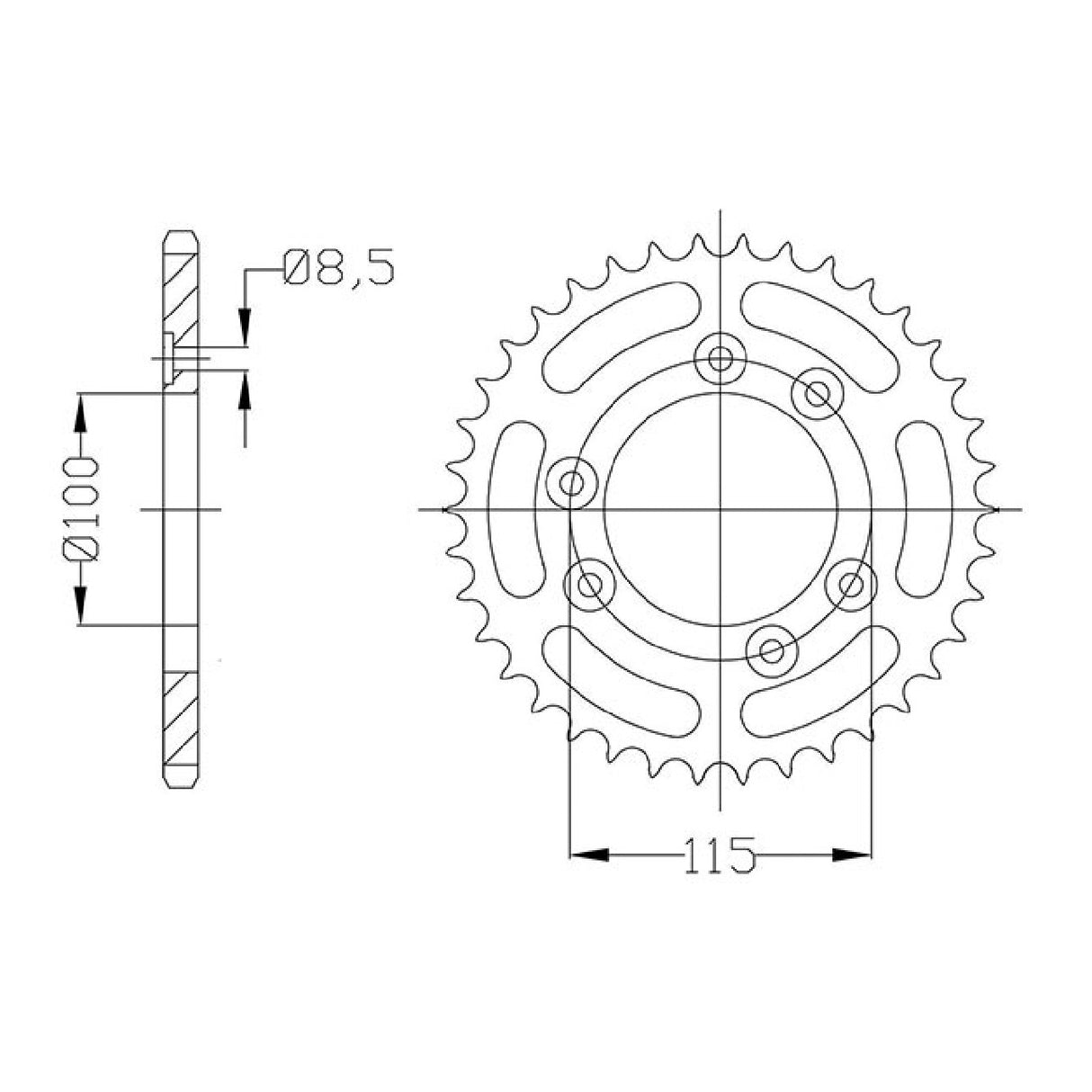 Corona in acciaio 51 denti passo 420 BETAMOTOR RR Enduro 50 CC 02/05