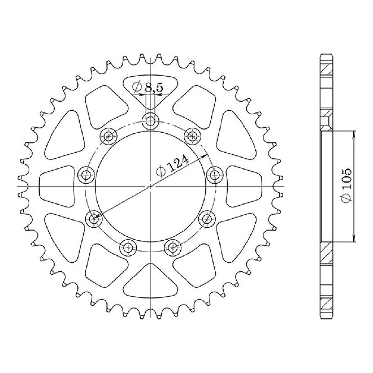 51-32203 Corona in alluminio 51 denti passo 520 TM EN Enduro 2T 125 CC 06/09