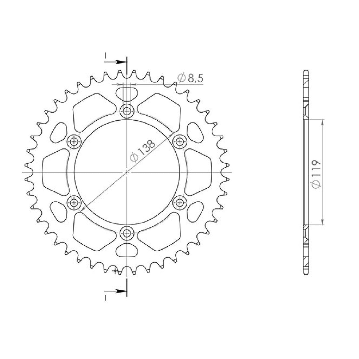 Corona in alluminio 48 denti passo 520 HUSABERG E 350 CC 92/95