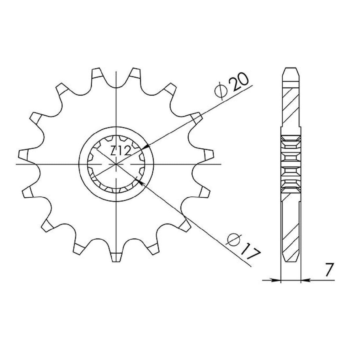 Pignone in acciaio 13 denti passo 420 BETAMOTOR RR Motard 50 CC 02/04